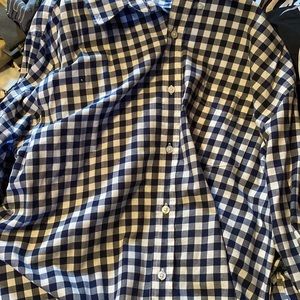Blue and white button up